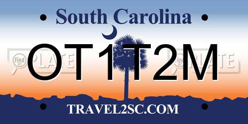 OT1T2M South Carolina License Plate