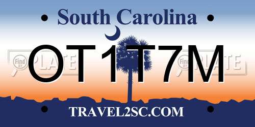 OT1T7M South Carolina License Plate