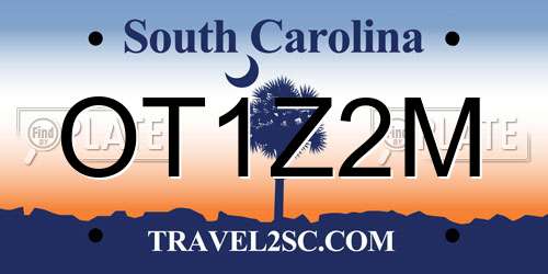 OT1Z2M South Carolina License Plate