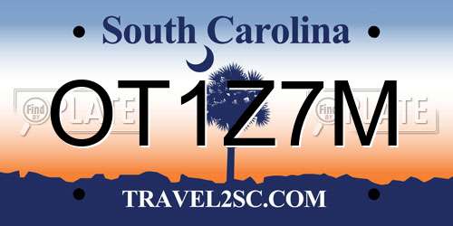 OT1Z7M South Carolina License Plate