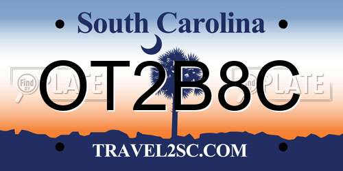 OT2B8C South Carolina License Plate