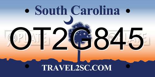 OT2G845 South Carolina License Plate