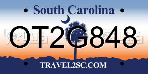 OT2G848 South Carolina License Plate