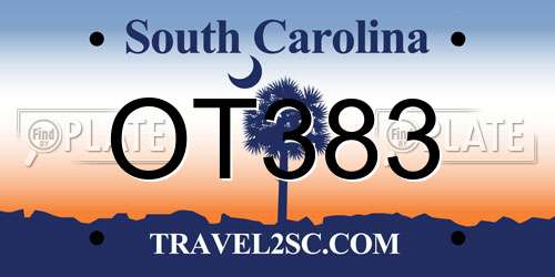 OT383 South Carolina License Plate