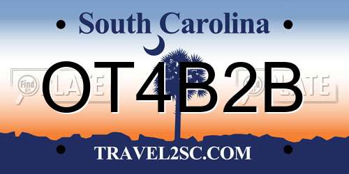 OT4B2B South Carolina License Plate