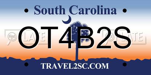 OT4B2S South Carolina License Plate