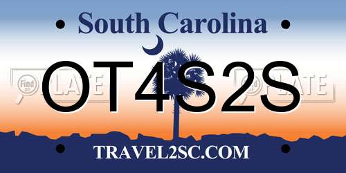 OT4S2S South Carolina License Plate