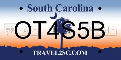 OT4S5B South Carolina License Plate