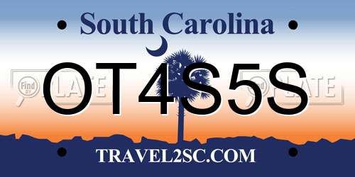 OT4S5S South Carolina License Plate