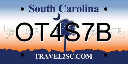 OT4S7B South Carolina License Plate