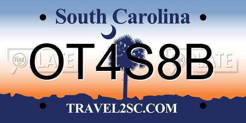 OT4S8B South Carolina License Plate