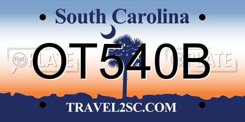 OT540B South Carolina License Plate
