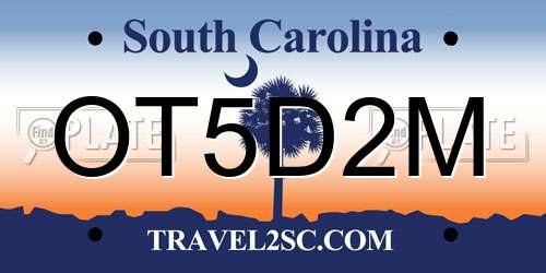 OT5D2M South Carolina License Plate