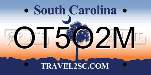 OT5O2M South Carolina License Plate