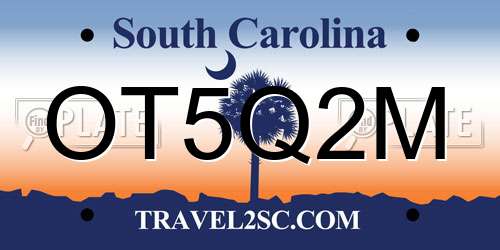 OT5Q2M South Carolina License Plate
