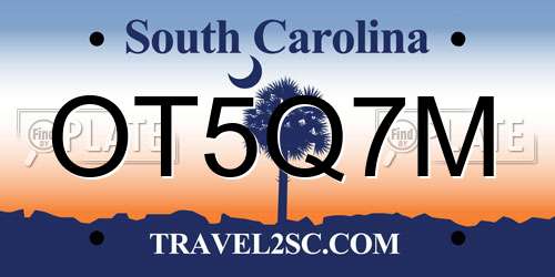 OT5Q7M South Carolina License Plate