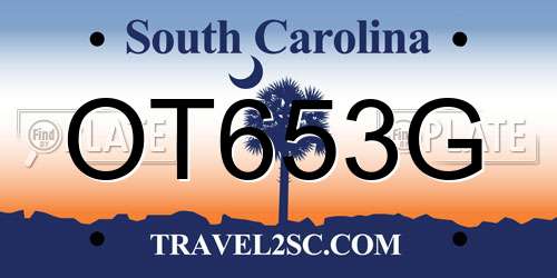 OT653G South Carolina License Plate