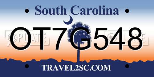 OT7G548 South Carolina License Plate