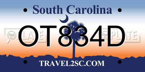 OT834D South Carolina License Plate
