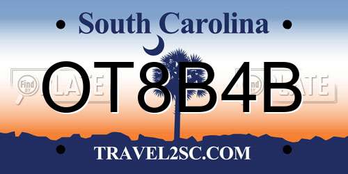 OT8B4B South Carolina License Plate