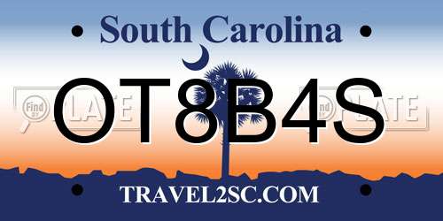 OT8B4S South Carolina License Plate
