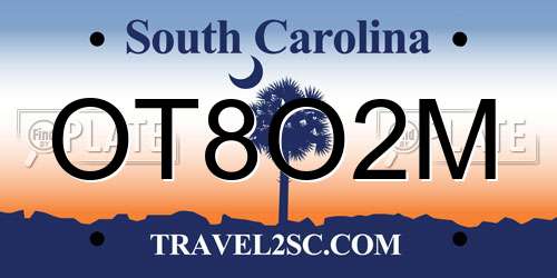 OT8O2M South Carolina License Plate