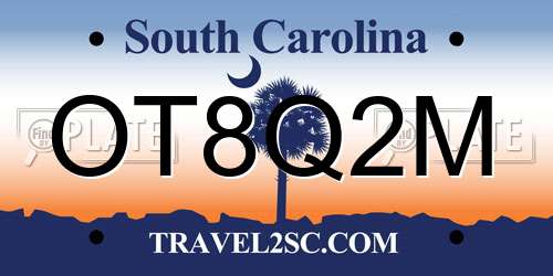 OT8Q2M South Carolina License Plate
