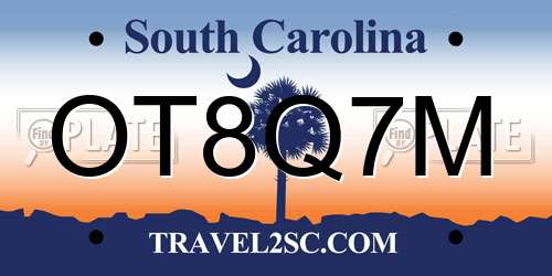 OT8Q7M South Carolina License Plate