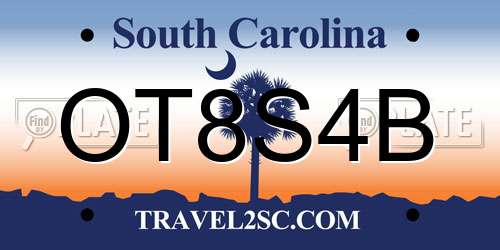 OT8S4B South Carolina License Plate