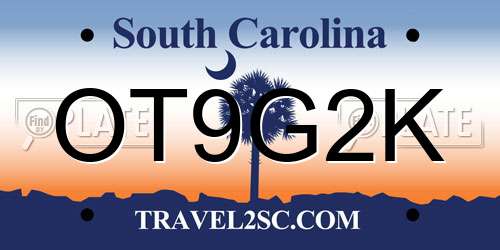 OT9G2K South Carolina License Plate
