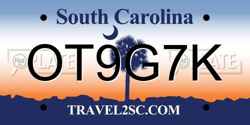OT9G7K South Carolina License Plate