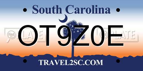 OT9Z0E South Carolina License Plate