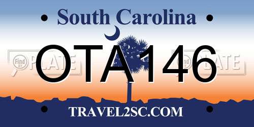 OTA146 South Carolina License Plate