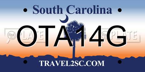 OTA14G South Carolina License Plate
