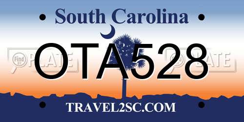 OTA528 South Carolina License Plate