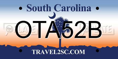 OTA52B South Carolina License Plate