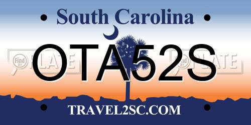 OTA52S South Carolina License Plate