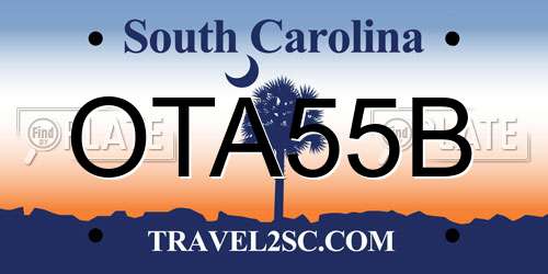 OTA55B South Carolina License Plate