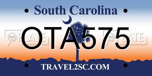 OTA575 South Carolina License Plate