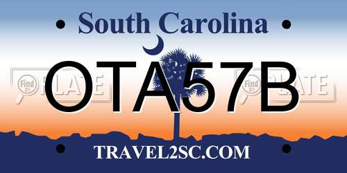 OTA57B South Carolina License Plate