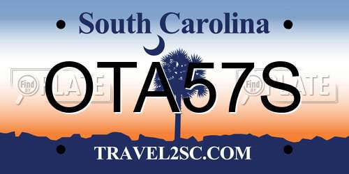 OTA57S South Carolina License Plate