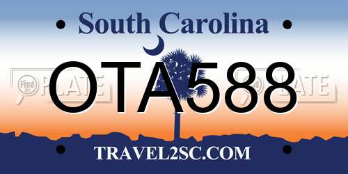 OTA588 South Carolina License Plate