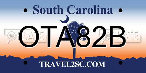 OTA82B South Carolina License Plate