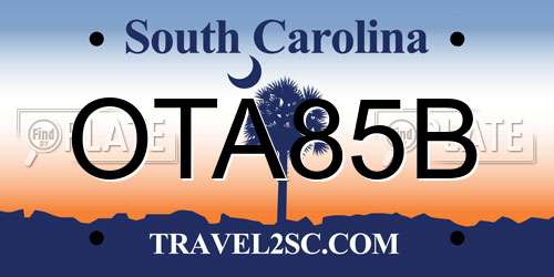 OTA85B South Carolina License Plate