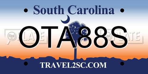OTA88S South Carolina License Plate