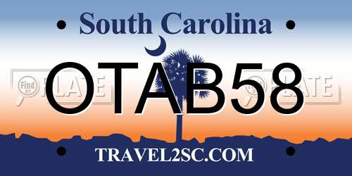 OTAB58 South Carolina License Plate