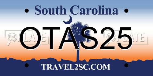 OTAS25 South Carolina License Plate