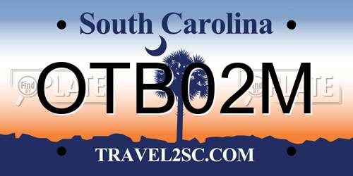 OTB02M South Carolina License Plate