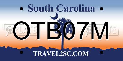 OTB07M South Carolina License Plate