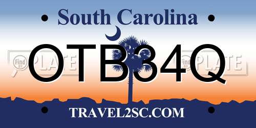 OTB34Q South Carolina License Plate